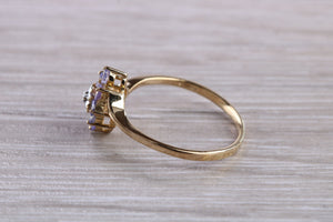 Tanzanite and Diamond set Yellow Gold Ring