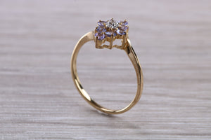 Tanzanite and Diamond set Yellow Gold Ring