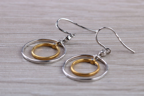 Beautiful Two Tone Diamond set Dropper Earrings