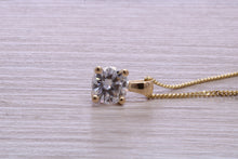 Load image into Gallery viewer, One carat Round cut Moissanite Diamond Solitaire Necklace
