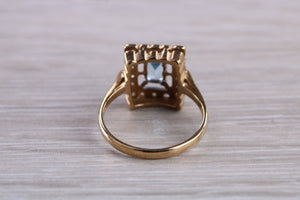 Blue Topaz and Diamond set Yellow Gold Ring