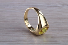 Load image into Gallery viewer, 3.50 carat Natural Yellow Sapphire Gents 18ct Yellow Gold Ring