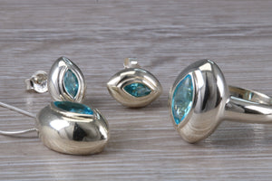 Natural Blue Topaz Full Jewellery Gift Set