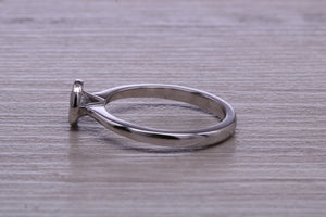 Dainty Rub over set Moissanite Diamond Platinum Solitaire