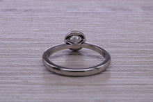 Load image into Gallery viewer, Dainty Rub over set Moissanite Diamond Platinum Solitaire