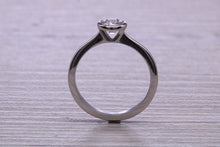 Load image into Gallery viewer, Dainty Rub over set Moissanite Diamond Platinum Solitaire