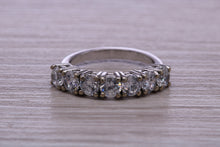 Load image into Gallery viewer, Traditional Diamond Eterniry ring, 7 top grade Moissanite Diamonds, 1.75 carat weight, choice of Platinum or 18ct Yellow Gold