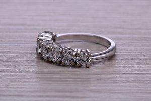 Traditional Diamond Eterniry ring, 7 top grade Moissanite Diamonds, 1.75 carat weight, choice of Platinum or 18ct Yellow Gold
