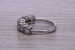 Traditional Diamond Eterniry ring, 7 top grade Moissanite Diamonds, 1.75 carat weight, choice of Platinum or 18ct Yellow Gold