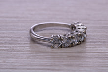 Load image into Gallery viewer, Traditional Diamond Eterniry ring, 7 top grade Moissanite Diamonds, 1.75 carat weight, choice of Platinum or 18ct Yellow Gold