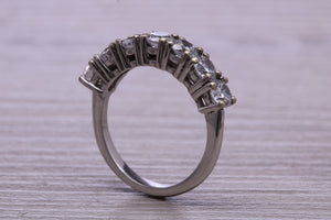 Traditional Diamond Eterniry ring, 7 top grade Moissanite Diamonds, 1.75 carat weight, choice of Platinum or 18ct Yellow Gold