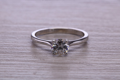 One carat Moissanite Diamond set Dainty Solitaire