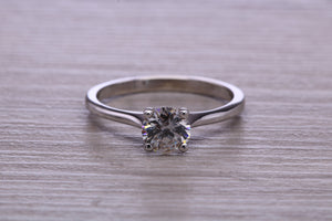 One carat Moissanite Diamond set Dainty Solitaire