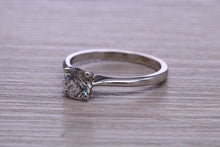 Load image into Gallery viewer, One carat Moissanite Diamond set Dainty Solitaire