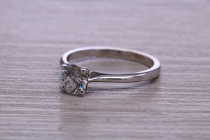One carat Moissanite Diamond set Dainty Solitaire