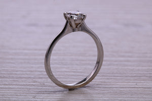One carat Moissanite Diamond set Dainty Solitaire