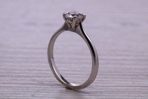 One carat Moissanite Diamond set Dainty Solitaire