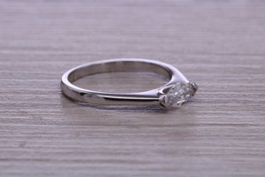 Marquise cut One carat Moissanite Diamond set Platinum Solitaire