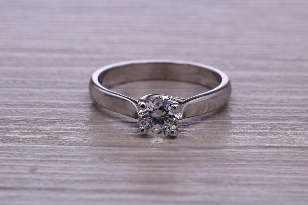One carat Moissanite Diamond set Chunky Solitaire