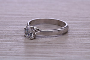 One carat Moissanite Diamond set Chunky Solitaire