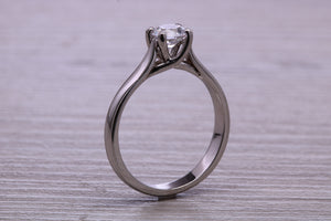 One carat Moissanite Diamond set Chunky Solitaire