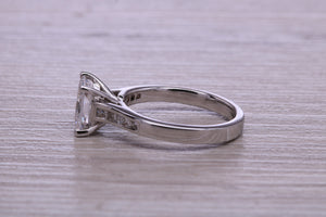 One carat Moissnaite Diamond and Natural Diamond set Ring