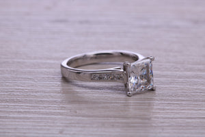 One carat Moissnaite Diamond and Natural Diamond set Ring