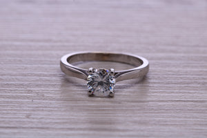 One Carat Certified Diamond set Platinum Solitaire