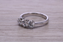 Load image into Gallery viewer, Traditional Moissanite Diamond set Trilogy Ring