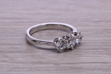 Load image into Gallery viewer, Traditional Moissanite Diamond set Trilogy Ring