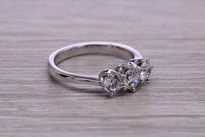 Traditional Moissanite Diamond set Trilogy Ring