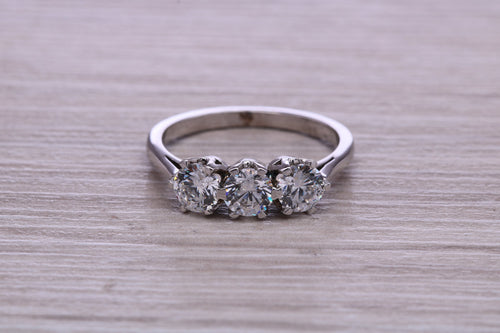 Three Quarter carat Trilogy Diamond set Platinum Ring