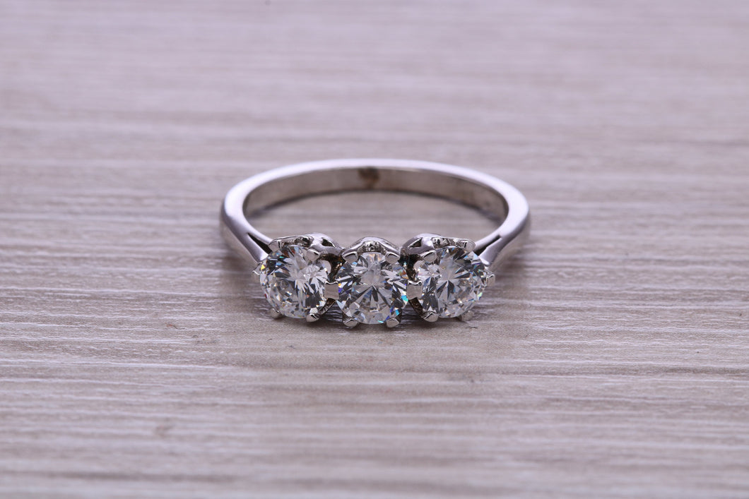 Three Quarter carat Trilogy Diamond set Platinum Ring