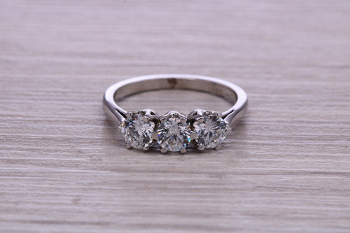 One and Quarter carat Trilogy Diamond set Ring