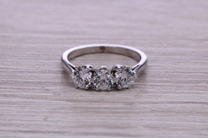 One and Quarter carat Trilogy Diamond set Ring
