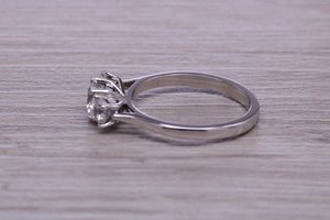 One carat Traditional Diamond set Trilogy Ring, Graduating Round cut Diamonds