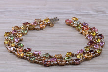 Load image into Gallery viewer, Rainbow Colour Gemstones and Diamond set Yellow Gold Bracelet