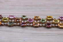 Load image into Gallery viewer, Rainbow Colour Gemstones and Diamond set Yellow Gold Bracelet