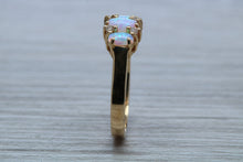 Load image into Gallery viewer, Fiery Opal and Diamonds set Yellow Gold Ring
