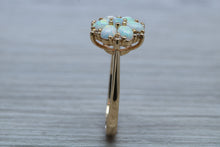 Load image into Gallery viewer, Beautiful Fiery Opal and Diamonds set Yellow Gold Ring