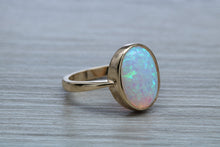 Load image into Gallery viewer, Very Fiery and Sparkly Opal set Yellow Gold Ring