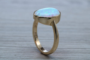 Very Fiery and Sparkly Opal set Yellow Gold Ring