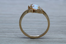 Load image into Gallery viewer, Fiery Opal and Diamonds set Yellow Gold Ring