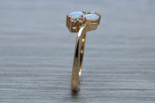 Load image into Gallery viewer, Fiery Opal and Diamonds set Yellow Gold Ring