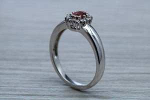 Petite Ruby and Diamond Cluster Ring