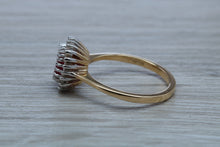 Load image into Gallery viewer, Stunning 1.25 carat Ruby and Diamond Cluster Ring,
