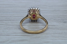 Load image into Gallery viewer, Stunning 1.25 carat Ruby and Diamond Cluster Ring,