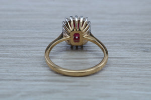 Stunning 1.25 carat Ruby and Diamond Cluster Ring,