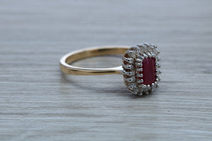 Stunning 1.25 carat Ruby and Diamond Cluster Ring,
