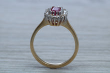 Load image into Gallery viewer, Stunning 1.25 carat Ruby and Diamond Cluster Ring,